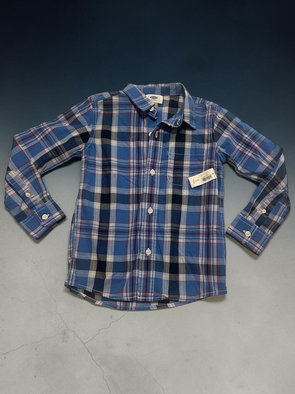 Old Navy Navy & Blue Plaid Button-Down Shirt